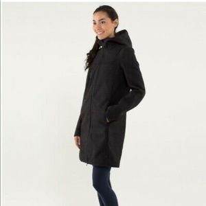 Lululemon City Softshell Tweed Jacket Coat Black Women's Size 6 Warm